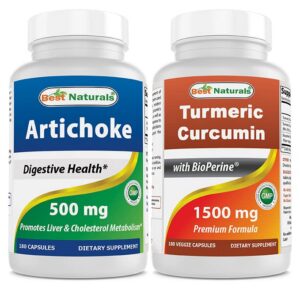 Version 1.0.0 Frasco con cápsulas extracto alcachofa y cúrcuma con bioperina