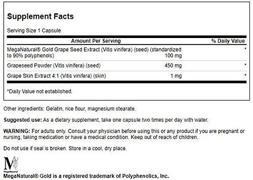 Frasco de cápsulas extracto de semilla de uva Swanson