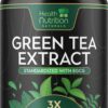 Frasco de cápsulas extracto de té verde 1300 mg Health Nutrition Naturals