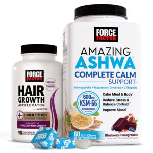 Frasco cápsulas Force Factor para crecimiento capilar 90 unidades