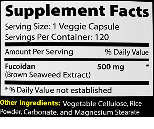 Frasco con cápsulas fucoidan de Absonutrix