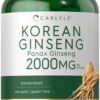 Version 1.0.0 frasco cápsulas ginseng coreano Carlyle 2000 mg, suplemento sin gluten