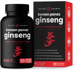 Frasco de cápsulas ginseng rojo coreano NutraChamps