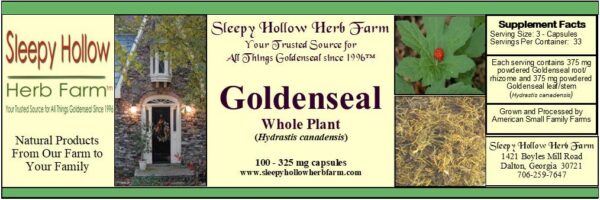 Version 1.0.0 Frasco de cápsulas Goldenseal de granja familiar