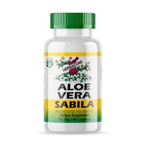 Version 1.0.0 Frasco de cápsulas Herbacure Aloe Vera 100 unidades
