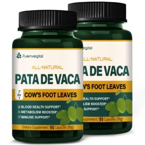 Frasco de cápsulas herbales Fuenvegtal hojas de pata de vaca