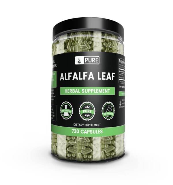 Version 1.0.0 Frasco cápsulas hoja de alfalfa PURE ORIGINAL INGREDIENTS
