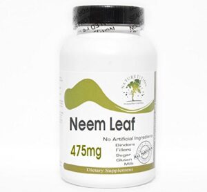 Frasco cápsulas de hoja de neem Naturetition 200 cápsulas 475mg