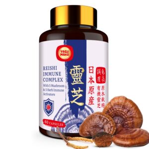 Frasco cápsulas de hongos Reishi japonés Yasumako 1500mg