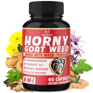 Frasco cápsulas horny goat weed tribulus ginseng BMVINVOL