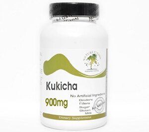 Frasco de cápsulas Kukicha té verde 900mg Naturetition