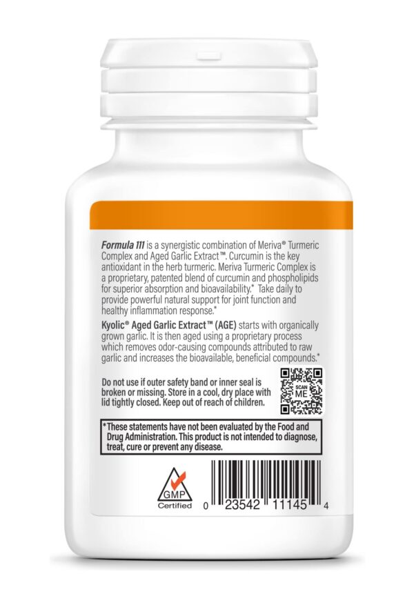 Frasco cápsulas Kyolic para inflamación saludable