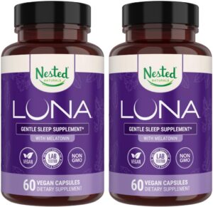 Frasco cápsulas Luna ayuda para dormir natural veganas