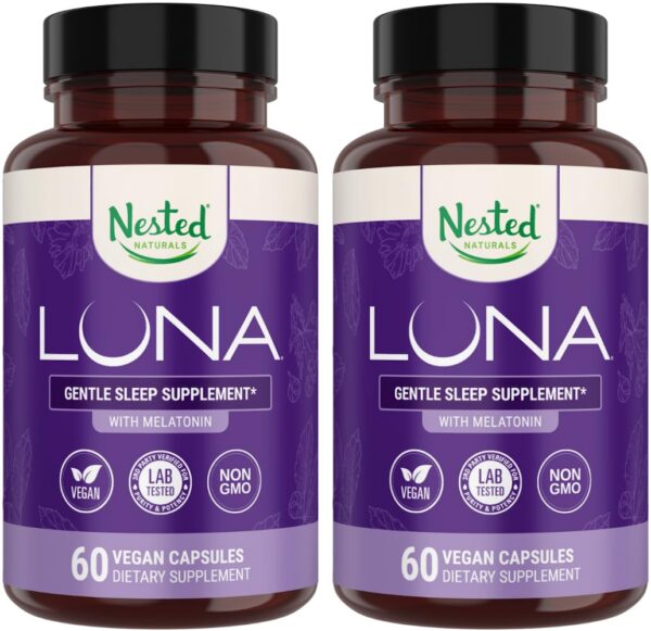 Frasco cápsulas Luna ayuda para dormir natural veganas