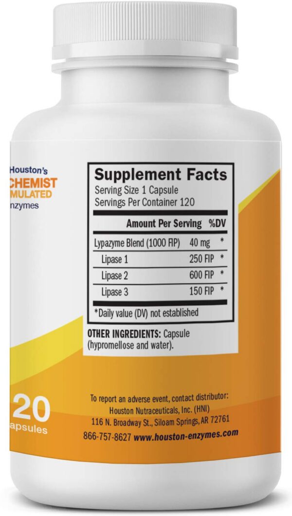 Version 1.0.0 Frasco de cápsulas Lypazyme con 3 lipasas