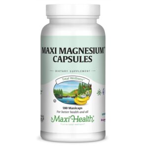 Frasco de 180 cápsulas de magnesio Maxi Health