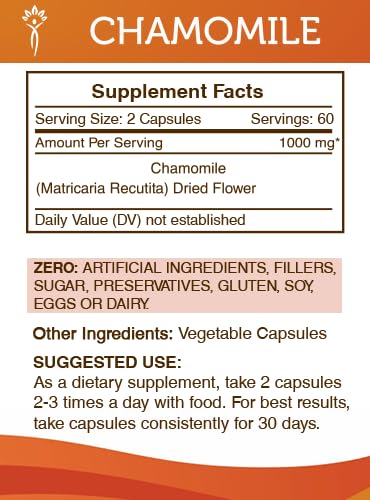 Frasco de capsulas manzanilla 1000 mg Secrets of the Tribe