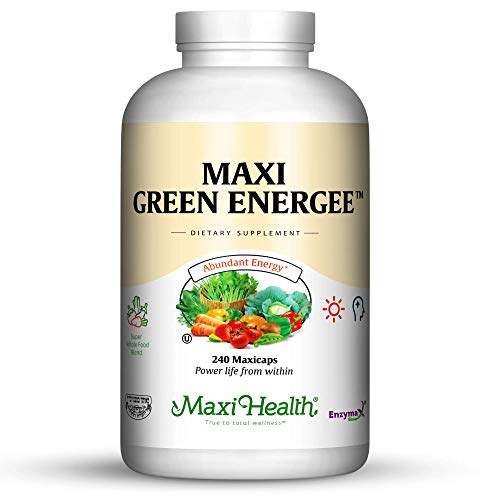 Frasco de cápsulas Maxi Health Green Energee 240 unidades