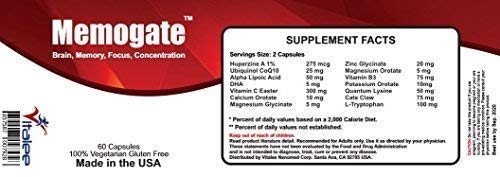 Version 1.0.0 Frasco de cápsulas Memogate para memoria y concentración