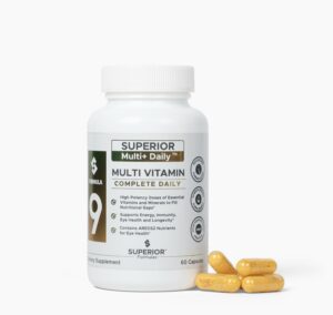 Frasco de cápsulas del multivitamínico Superior Formulas