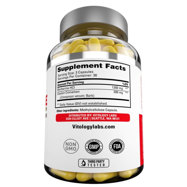 Frasco de cápsulas Natuspur Berberina HCL y Canela de Ceilán