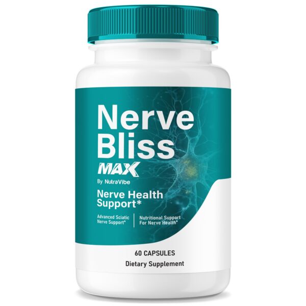 Version 1.0.0 Frasco de cápsulas Nerve Bliss Max para salud nerviosa