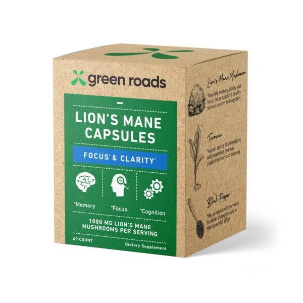 Version 1.0.0 Frasco cápsulas nootrópicas melena de león Green Roads