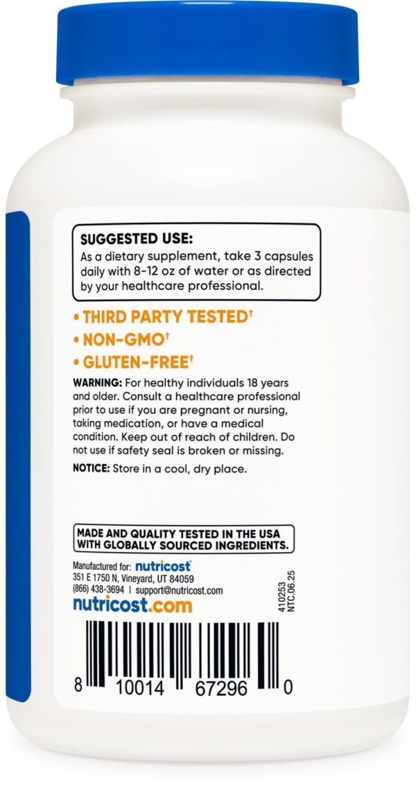 Frasco y cápsulas en vista frontal