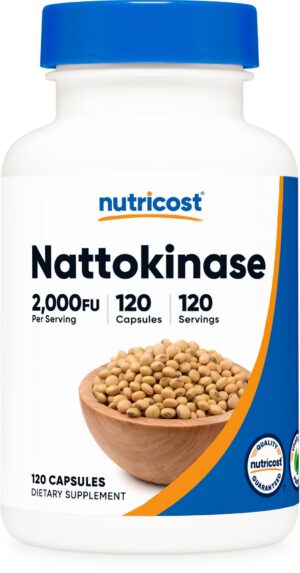 Version 1.0.0 Frasco de cápsulas Nutricost Nattokinase 2000FU sin gluten