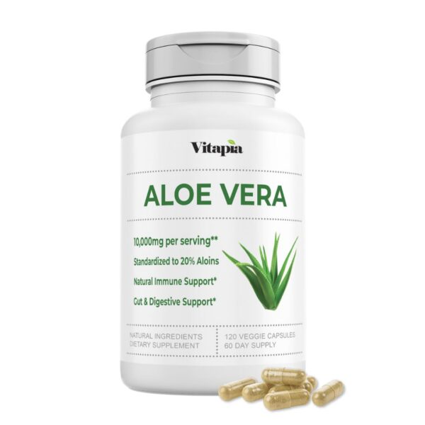 Frasco cápsulas orgánicas Aloe Vera Vitapia 120 unidades