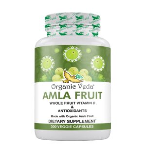 Frasco cápsulas orgánicas Amla Organic Veda 300 unidades