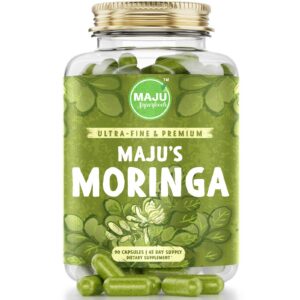 Frasco Cápsulas Orgánicas de Moringa Maju Superfoods