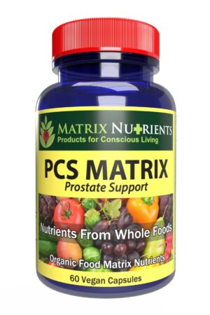Frasco cápsulas PCS Matrix para salud de próstata y PSA