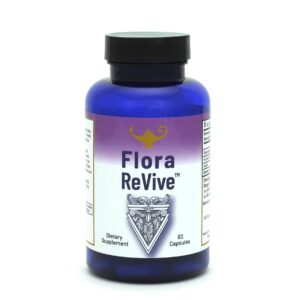 Frasco de cápsulas probióticas RnA ReSet Flora Revive 60 unidades