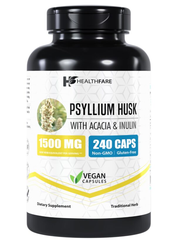 Version 1.0.0 Frasco cápsulas psyllium 1500 mg Healthfare 240 veganas