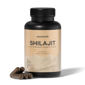 Version 1.0.0 Frasco de cápsulas de resina de shilajit himalaya orgánico Essencraft