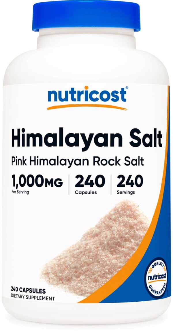 Version 1.0.0 Frasco de cápsulas de sal rosa del Himalaya Nutricost 240 unidades