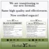 Frasco de cápsulas de saúco negro de máxima potencia Herbal Roots