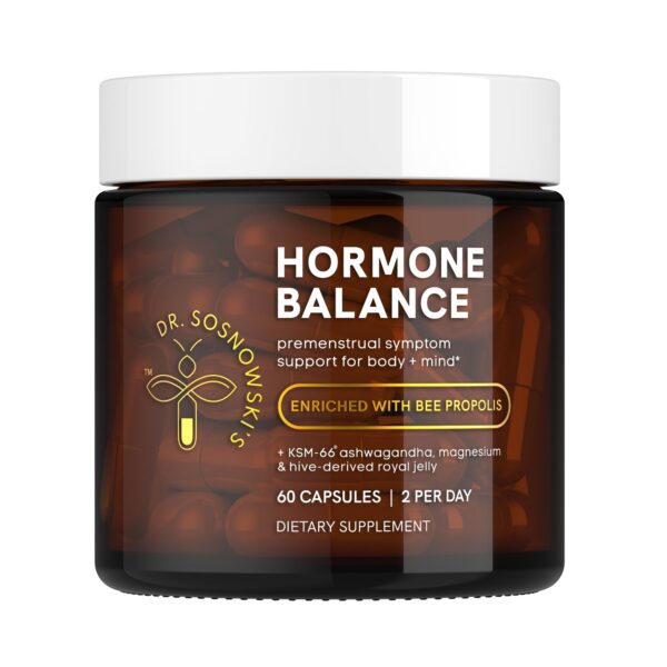 Frasco cápsulas soporte equilibrio hormonal Dr Sosnowski’s 60ct