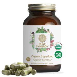 Version 1.0.0 Frasco de cápsulas superfood orgánicas PURE SYNERGY 270 unidades