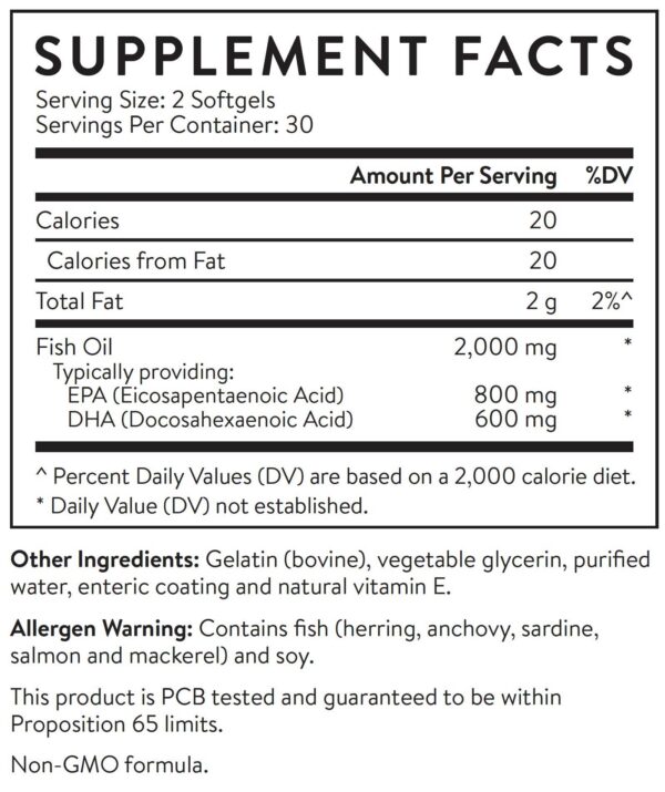 Version 1.0.0 Frasco y cápsulas de suplemento Omega 3 sin sabor y sin eructos