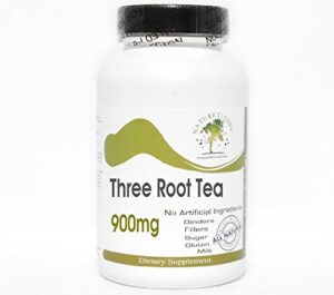 Frasco de cápsulas Té de Tres Raíces Naturetition 900mg