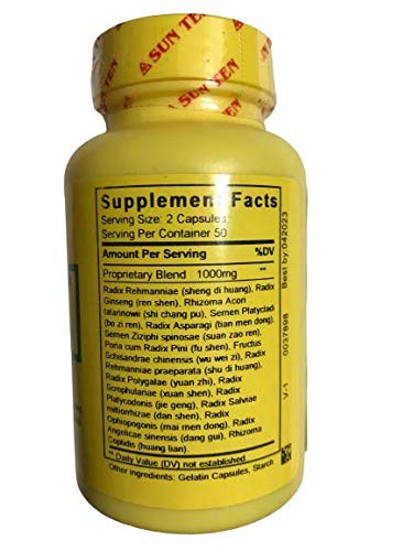 Frasco cápsulas Tian Wang Bu Xin Dan de Sun Ten