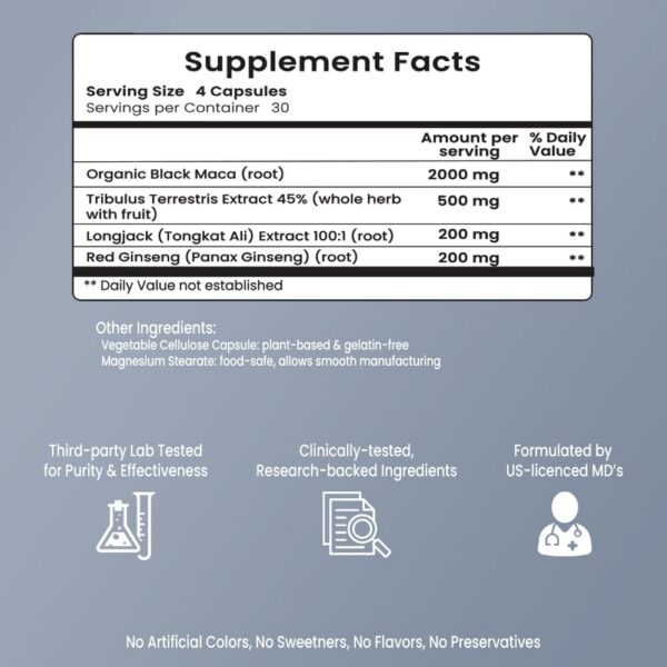 Frasco cápsulas VB Health Drive Boost para libido y estamina
