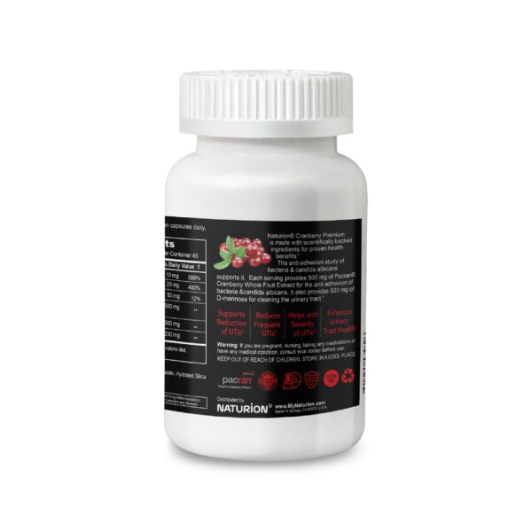 Frasco de cápsulas veganas NATURION Cranberry Premium