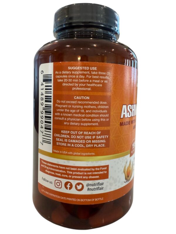 Version 1.0.0 Frasco de cápsulas veganas NutriFlair Ashwagandha orgánica