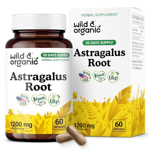 Version 1.0.0 Frasco de cápsulas veganas de raíz de astrágalo silvestre