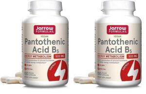 Frasco cápsulas vegetales ácido pantoténico 500 mg Jarrow Formulas