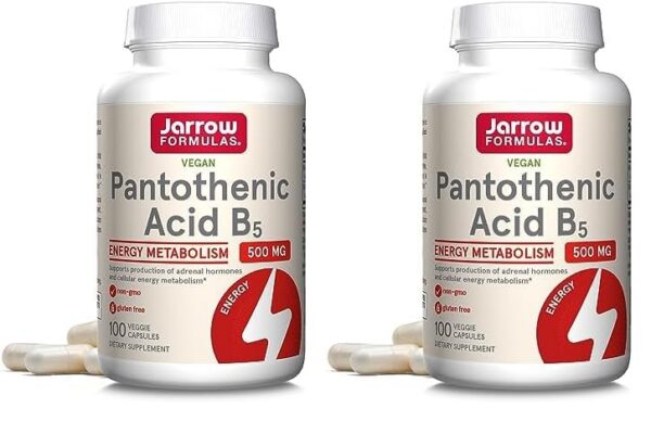 Frasco cápsulas vegetales ácido pantoténico 500 mg Jarrow Formulas