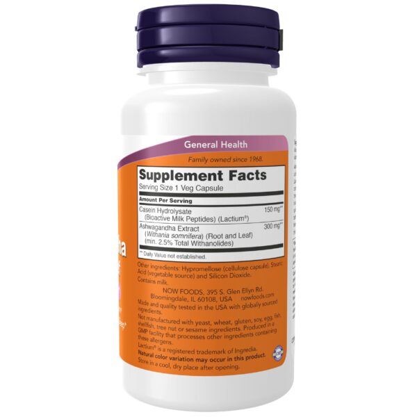Frasco de cápsulas vegetales Ashwagandha NOW Foods